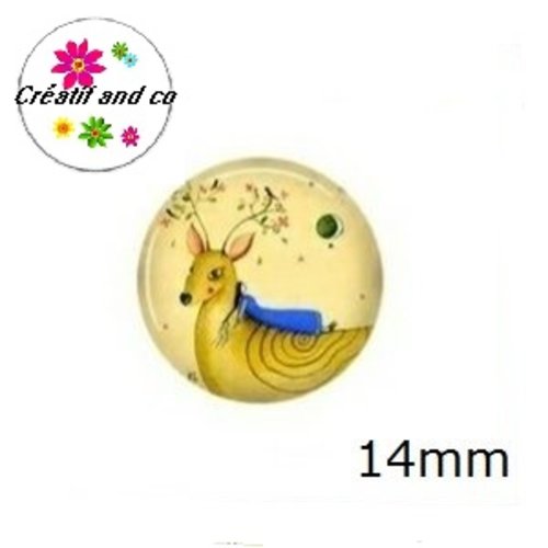 X2 cabochons à motif 14mm