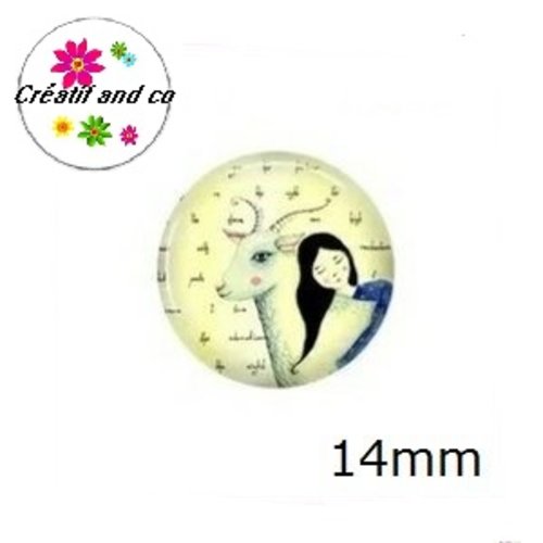 X2 cabochons à motif 14mm