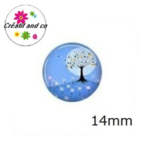 X2 cabochons à motif 14mm