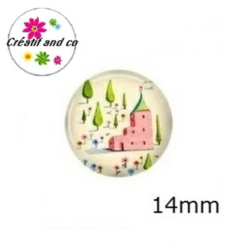 X2 cabochons à motif 14mm