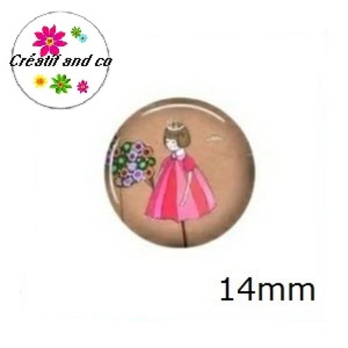 X2 cabochons à motif 14mm