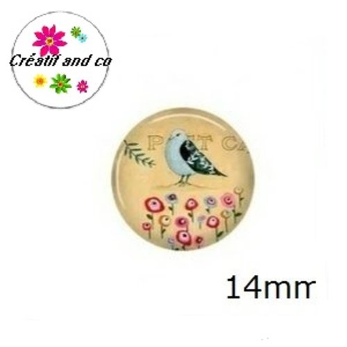 X2 cabochons à motif 14mm
