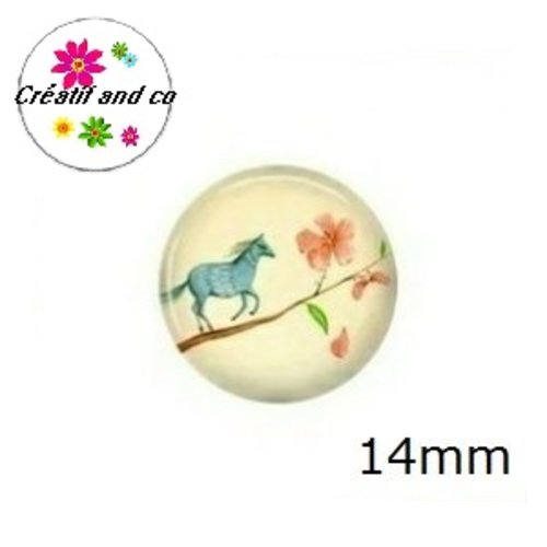 X2 cabochons à motif 14mm