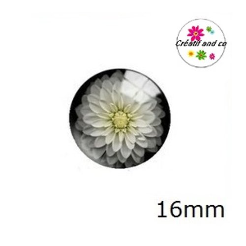 X2 cabochons fleur 16mm