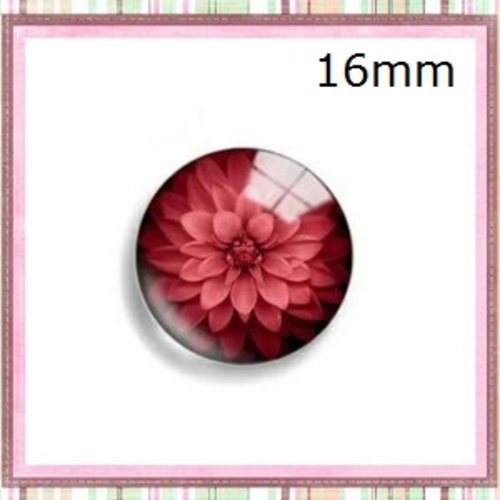 X2 cabochons fleur 16mm