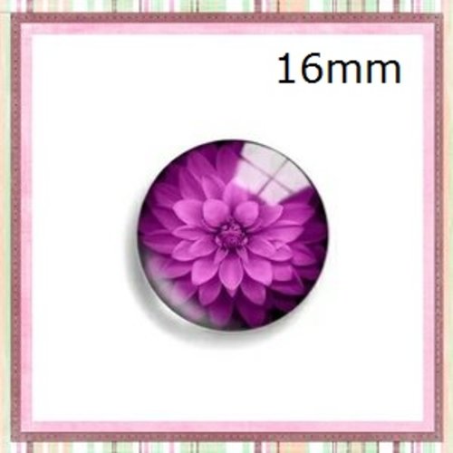 X2 cabochons fleur 16mm