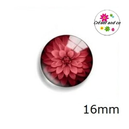 X2 cabochons fleur 16mm