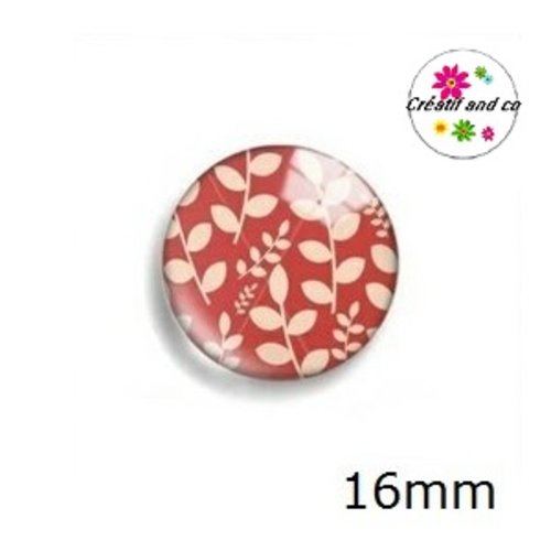 X2 cabochons feuille 16mm