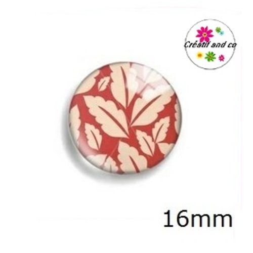 X2 cabochons feuille 16mm
