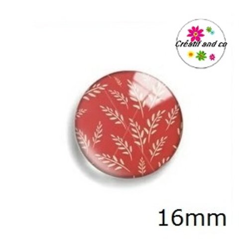 X2 cabochons feuille 16mm