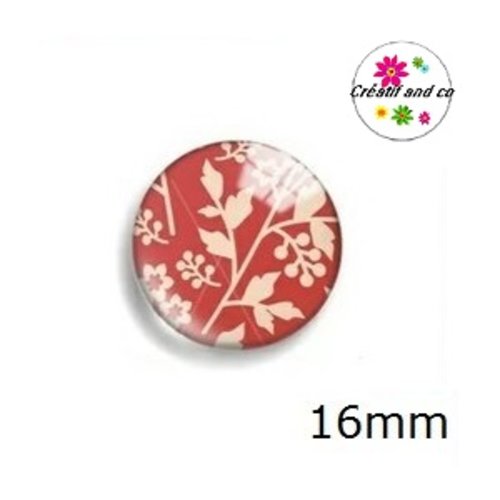 X2 cabochons feuille 16mm