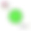 X2 cabochons vert à pois blanc 14mm