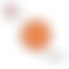 X2 cabochons orange foncé à pois blanc 14mm