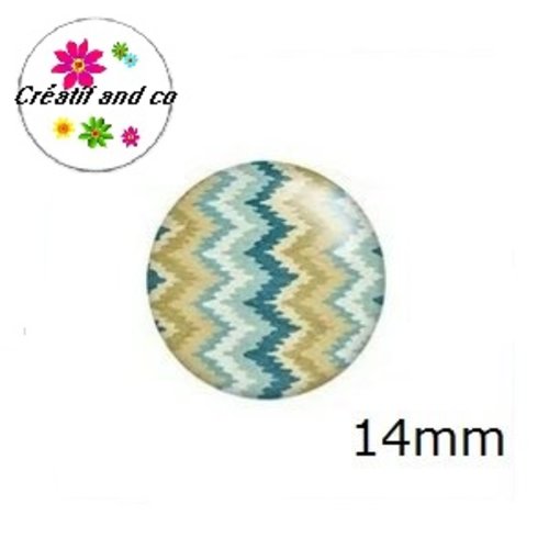 X2 cabochons à motif 14mm