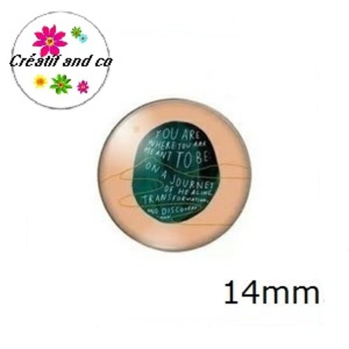 X2 cabochons à motif 14mm