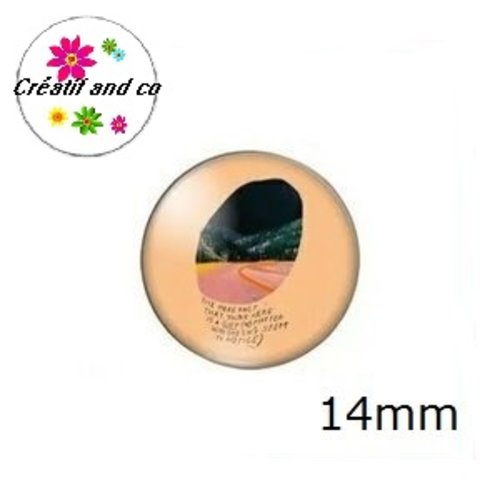 X2 cabochons à motif 14mm