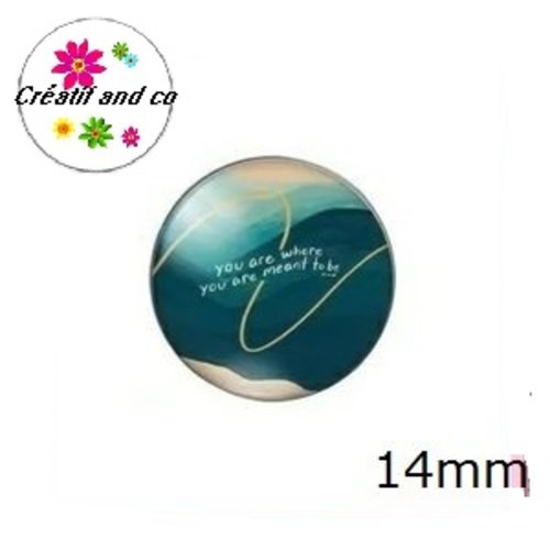 X2 cabochons à motif 14mm