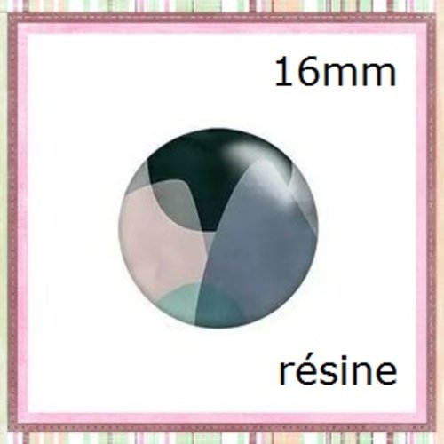X2 cabochons motif abstrait résine 16mm