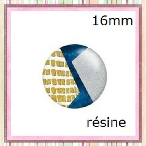 X2 cabochons motif abstrait résine 16mm