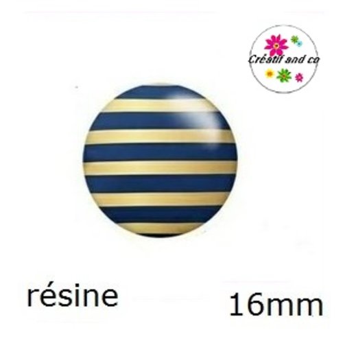 X2 cabochons motif abstrait résine 16mm
