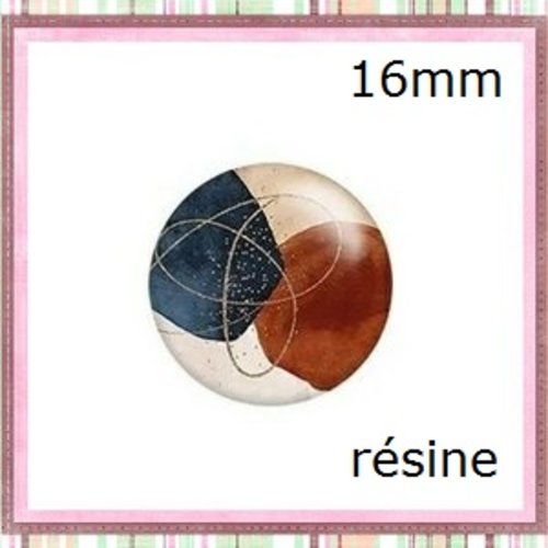 X2 cabochons motif abstrait résine 16mm