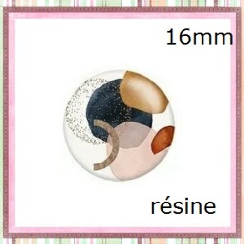 X2 cabochons motif abstrait résine 16mm