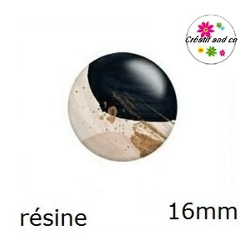 X2 cabochons motif abstrait résine 16mm