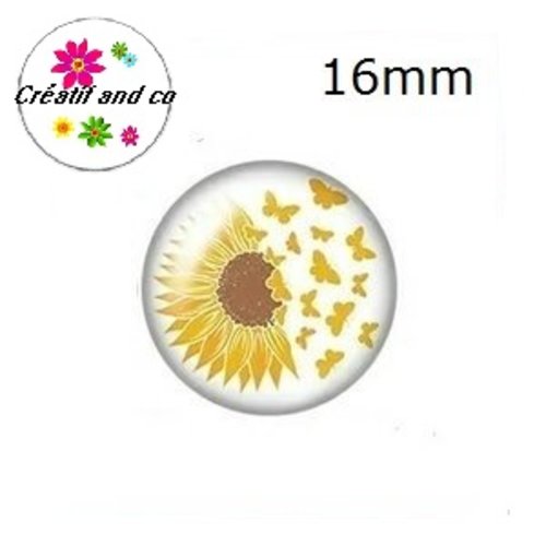 X2 cabochons pâquerette 16mm