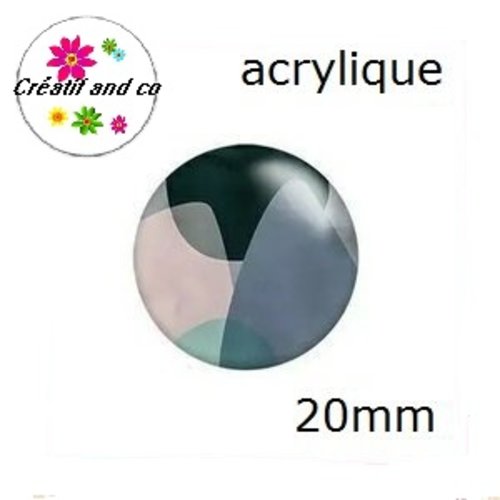 Cabochon à motif abstrait acrylique 20mm