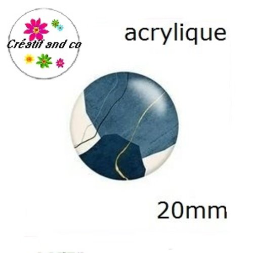 Cabochon à motif abstrait acrylique 20mm