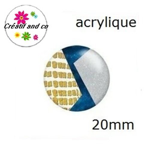 Cabochon à motif abstrait acrylique 20mm