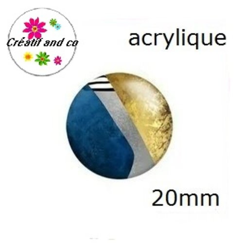 Cabochon à motif abstrait acrylique 20mm
