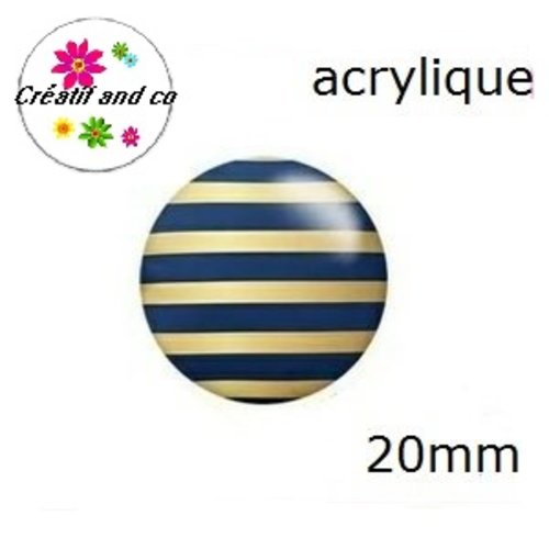 Cabochon à motif abstrait acrylique 20mm