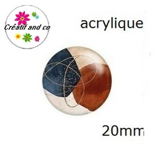 Cabochon à motif abstrait acrylique 20mm