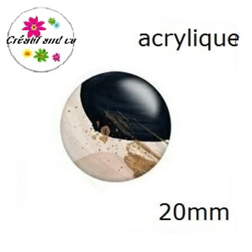 Cabochon à motif abstrait acrylique 20mm