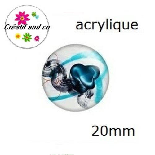 Cabochon art abstrait acrylique 20mm