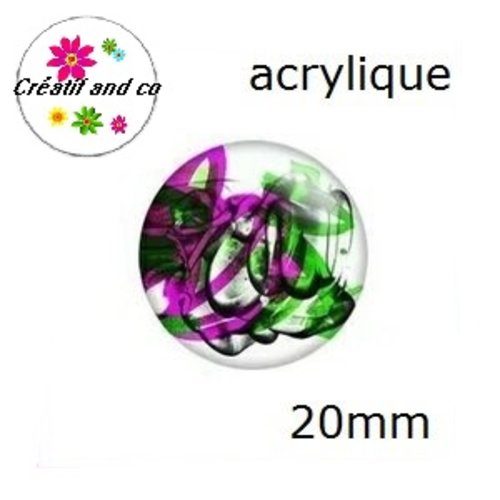 Cabochon art abstrait acrylique 20mm
