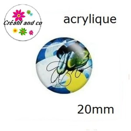 Cabochon art abstrait acrylique 20mm