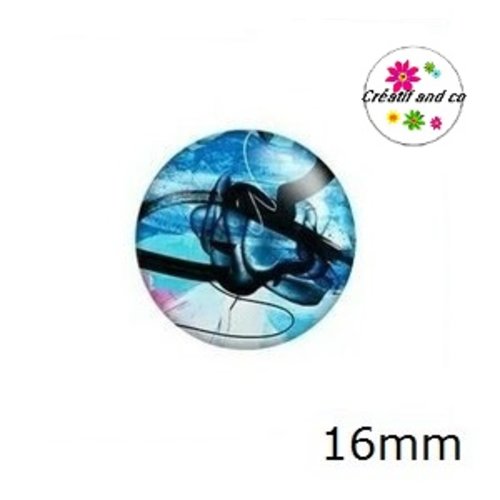 X2 cabochons art abstrait 16mm