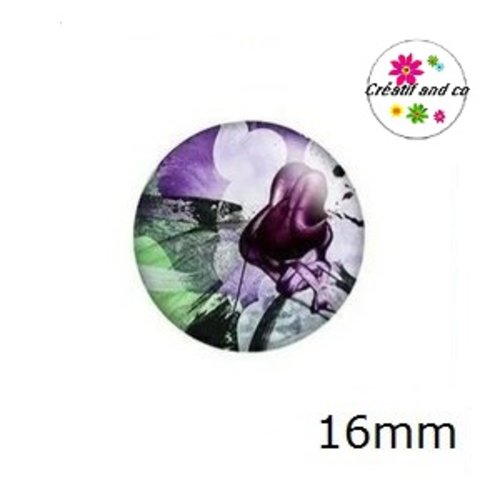 X2 cabochons art abstrait 16mm