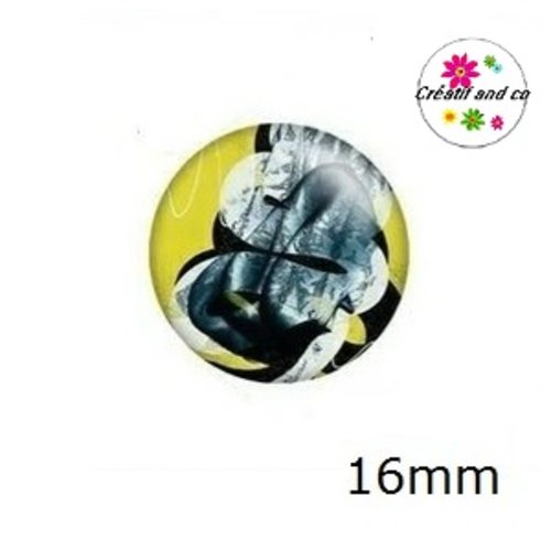 X2 cabochons art abstrait 16mm