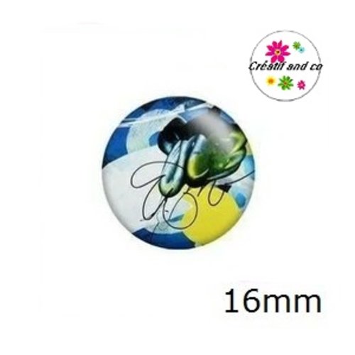 X2 cabochons art abstrait 16mm