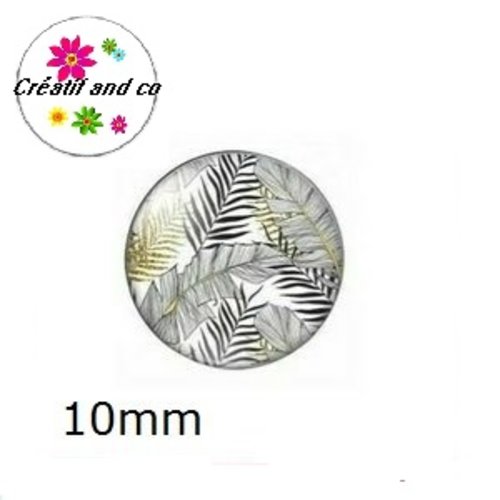 X2 cabochons feuilles tropicales 10mm
