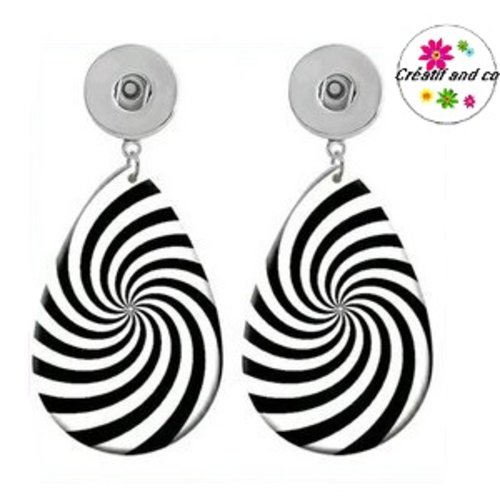 Grande boucle d'oreille goutte bouton pression