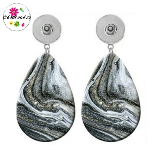 Grande boucle d'oreille goutte bouton pression