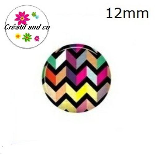 X2 cabochons à motif 12mm
