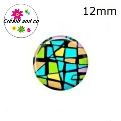 X2 cabochons à motif 12mm