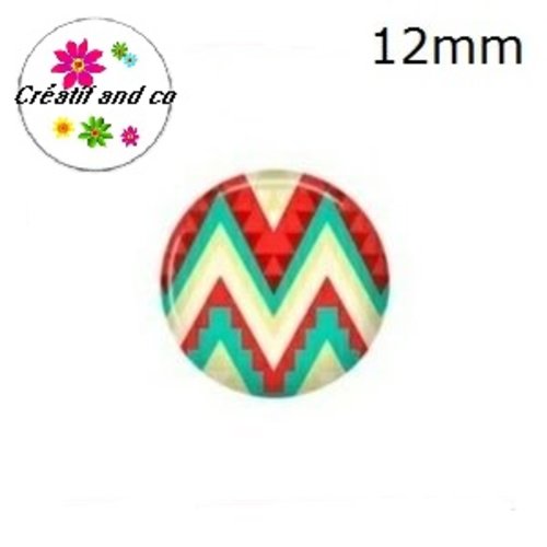 X2 cabochons à motif 12mm