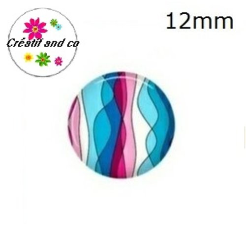 X2 cabochons à motif 12mm