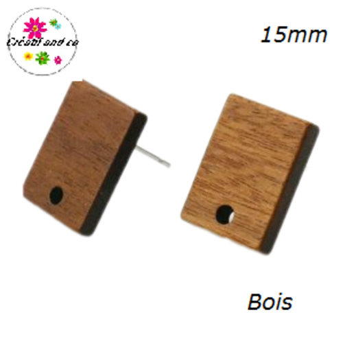 Puce oreille rectangle bois 15mm